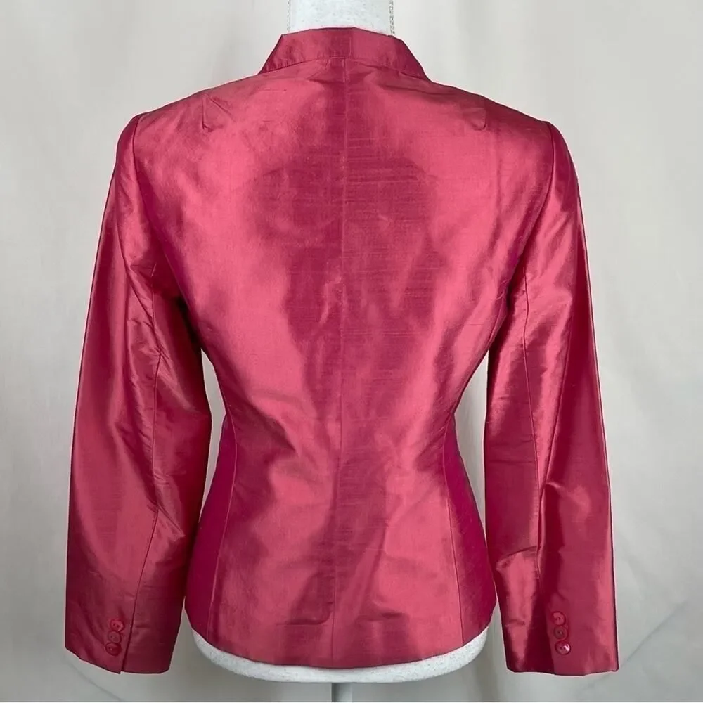 Lafayette 148 New York Pink Silk Long Sleeve Jacket NWOT Size 6
